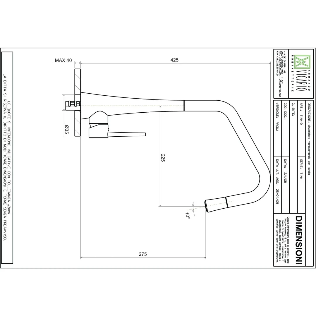 Abey Armando Vicario Tink Side Lever Pull Out Sink Mixer Black - Image 4