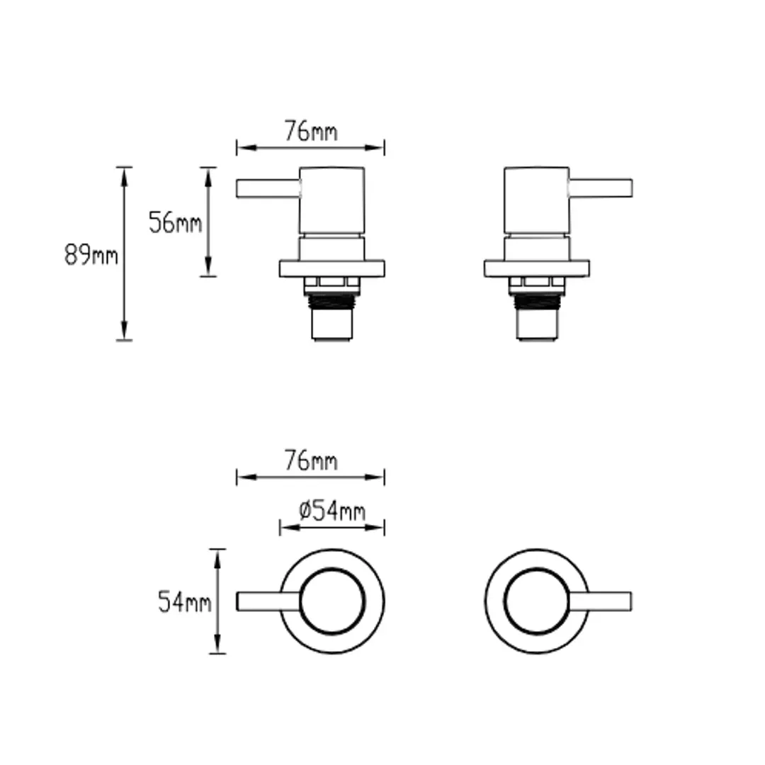 Abey Gareth Ashton Lucia Wall Top Assembly Chrome - Image 3