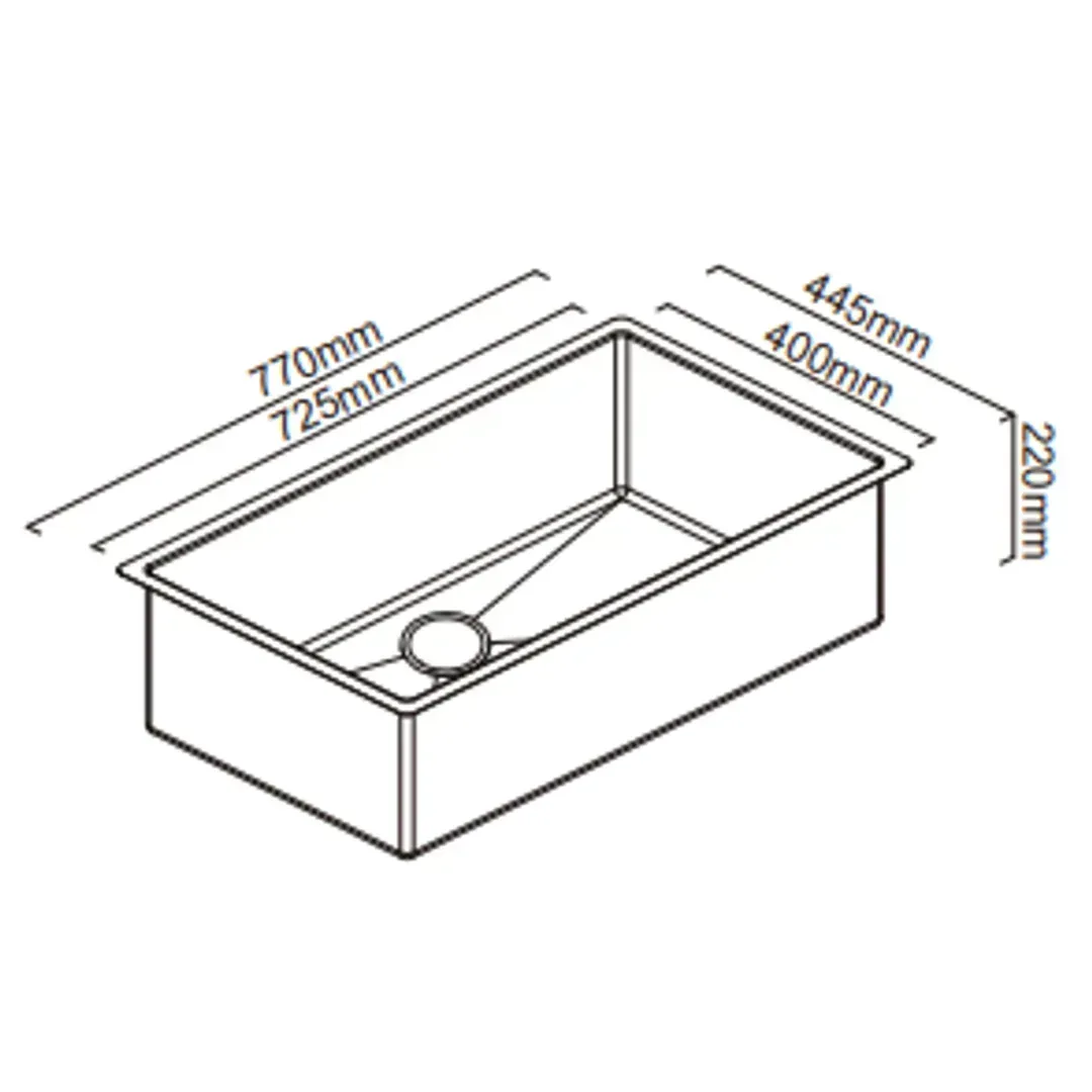 Abey Piazza Square Single Bowl - Image 3