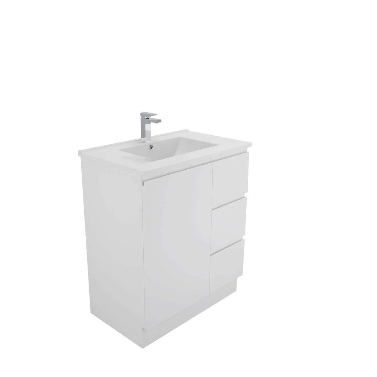 Aspire Unity II 750 Vanity 1 Tap Hole Floor C/W Sq Ceramic Top Whi - Image 4