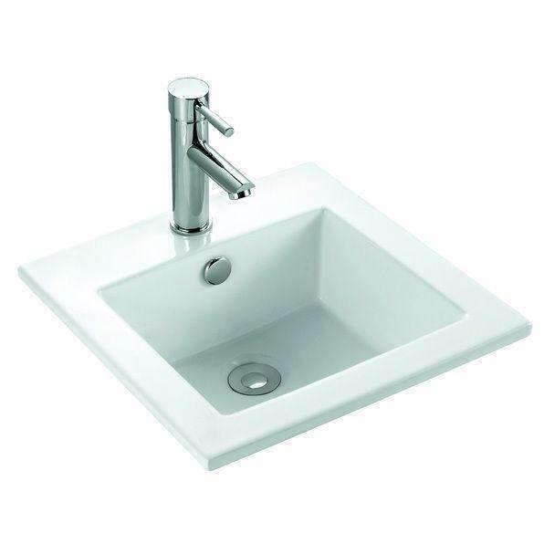 Aspire Unity Square Inset Basin White 1 Tap Hole 425 X 425 X 170 - Image 3