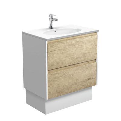 Fienza Rotondo Amato 750 Scandi Oak Vanity On Kicker Matte White Panels - Image 3