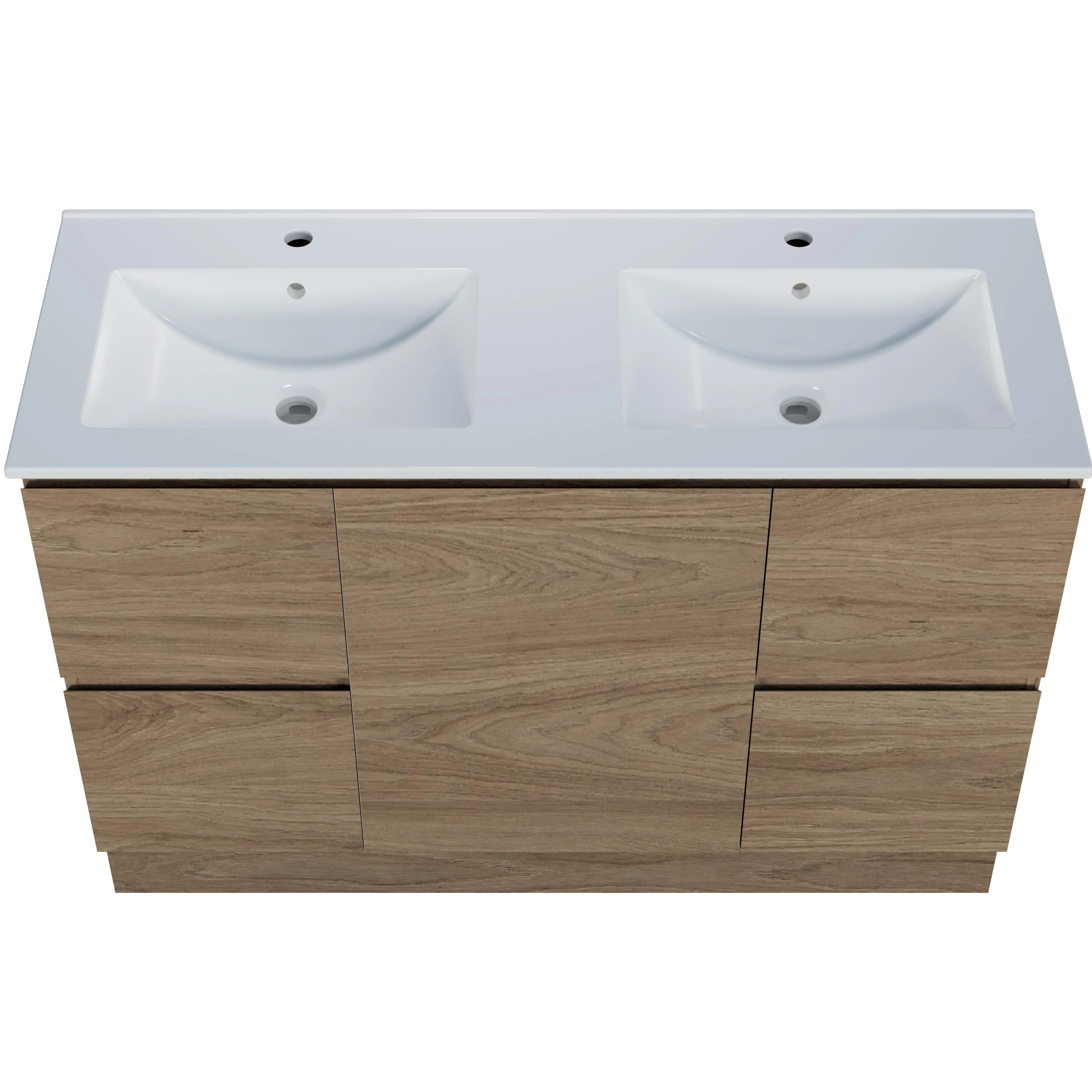 Harmony Double Drawer Vanity 1200mm, Centre Bowl Alpha Top, Floor Standing - Image 5