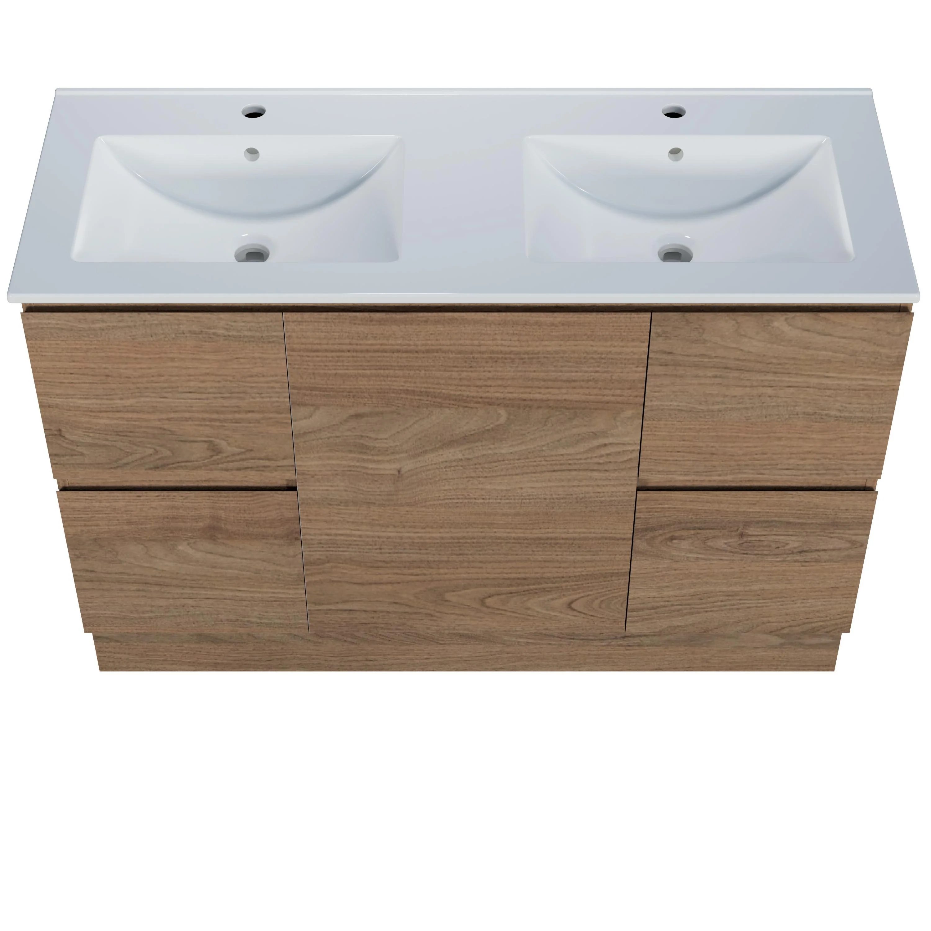 Harmony Double Drawer Vanity 1200mm, Centre Bowl Alpha Top, Floor Standing - Image 6