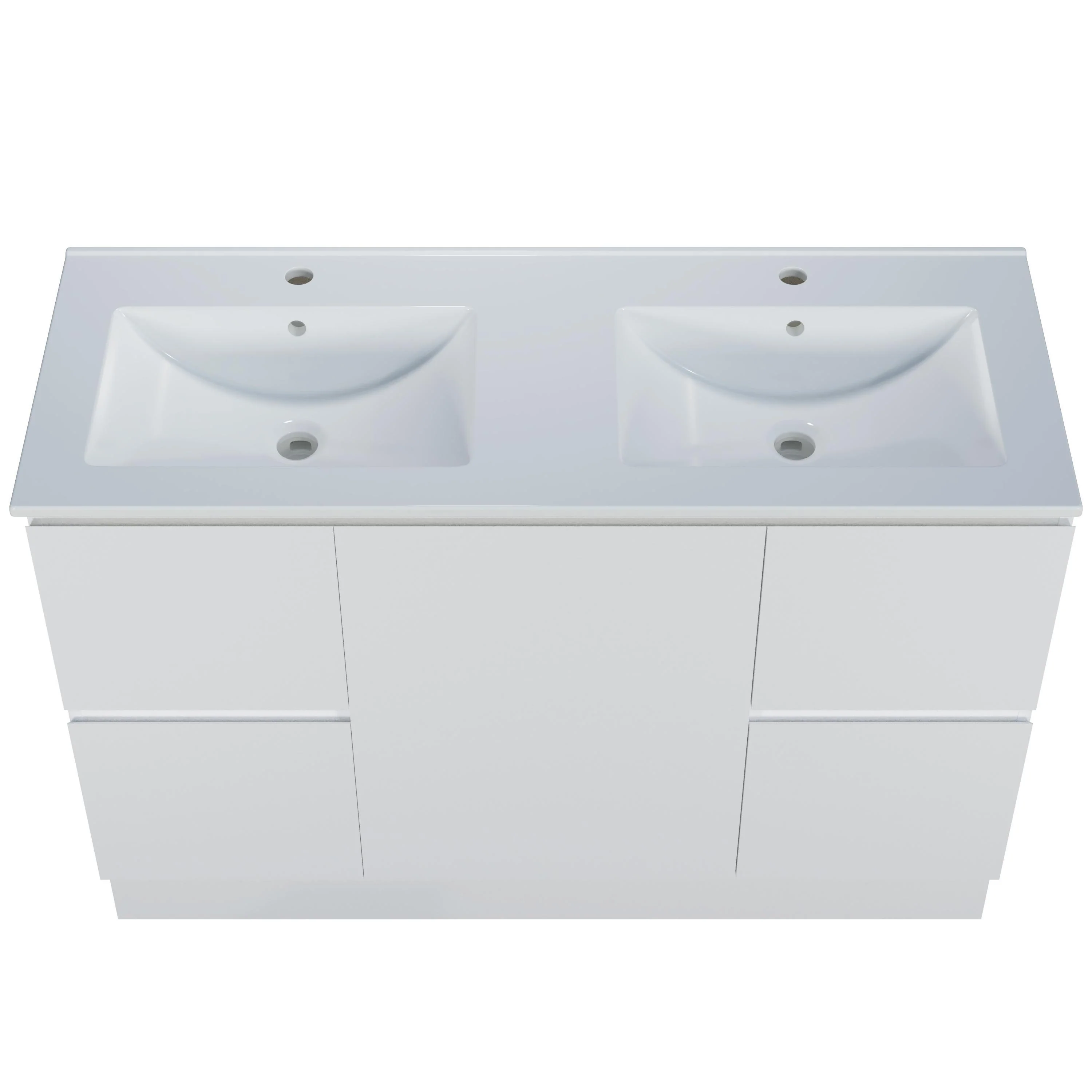 Harmony Double Drawer Vanity 1200mm, Centre Bowl Alpha Top, Floor Standing - Image 7