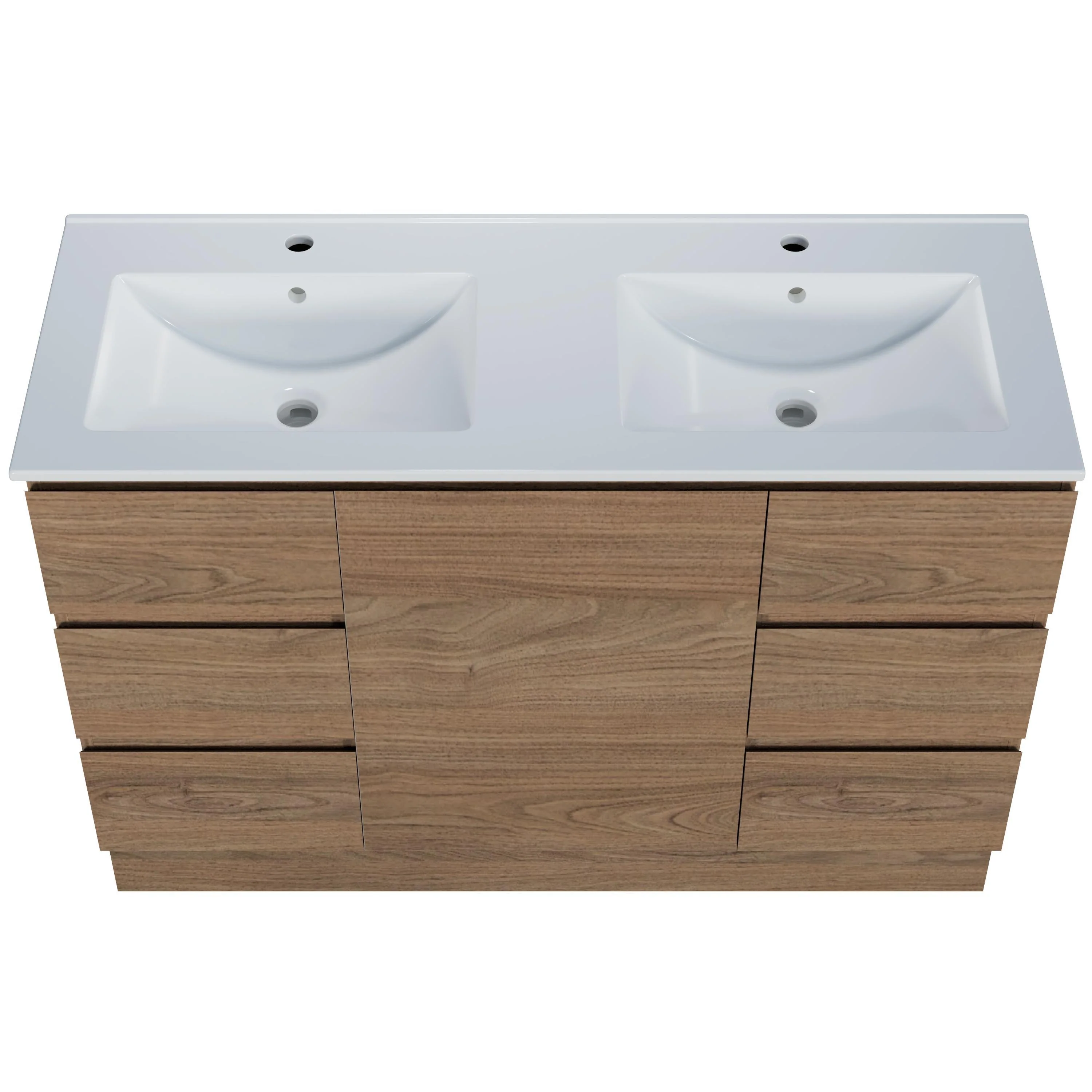 Harmony Six Drawer Vanity 1200mm, Centre Bowl Alpha Top, Floor Standing - Image 5