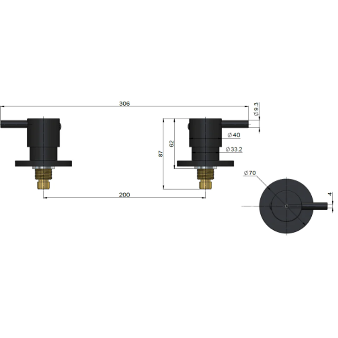 Meir Round Quarter Turn Wall Top Assemblies Tiger Bronze - Image 3