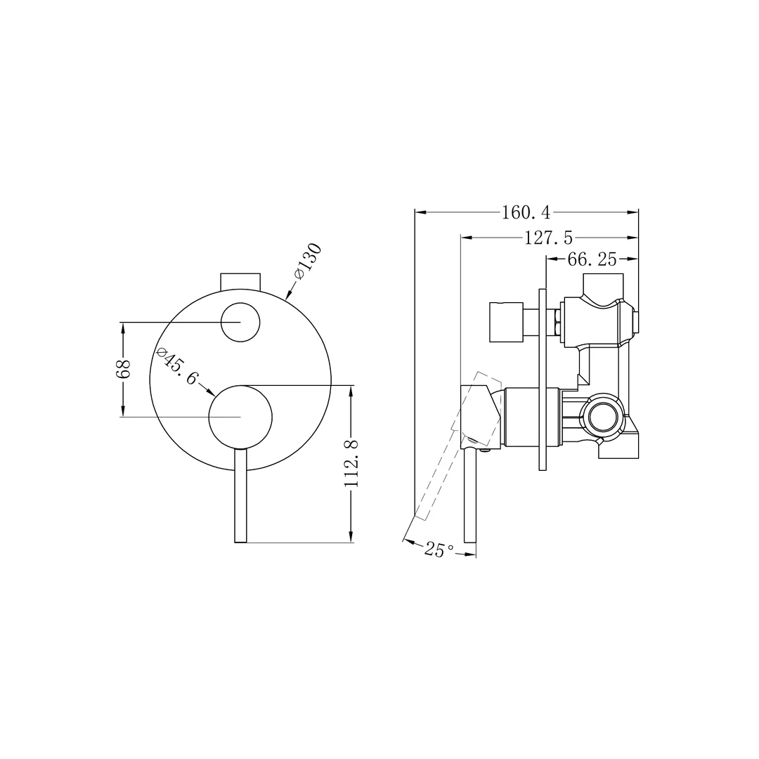 Nero Dolce Shower Mixer With Divertor Chrome - Image 3
