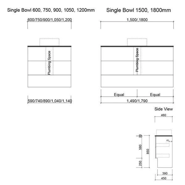 Timberline Oxbow Vanity 900mm 20mm Silk Surface Top With Ceramic Basin Floorstanding - Image 3