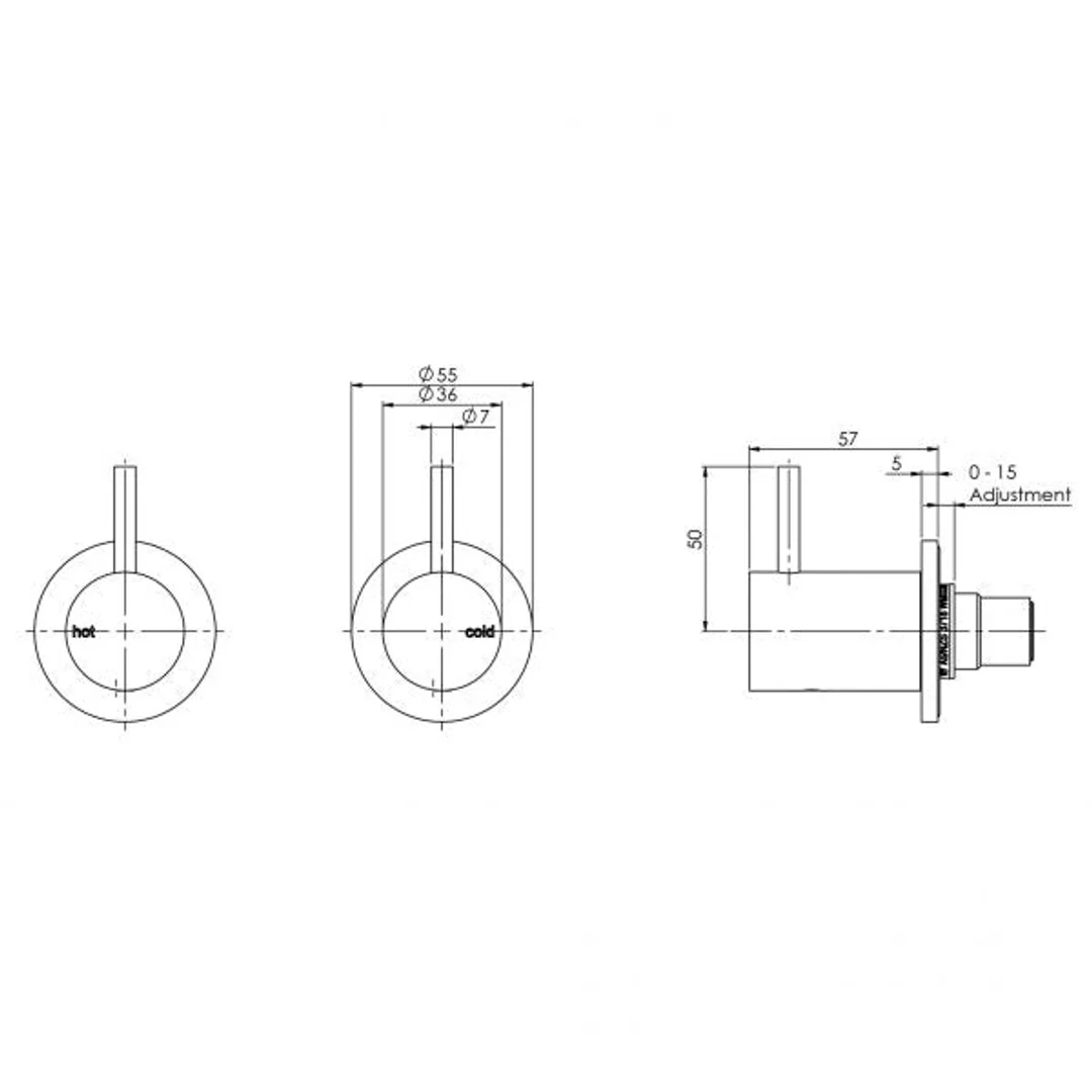 Phoenix Vivid Slimline Wall Top Assemblies Matte Black - Image 5