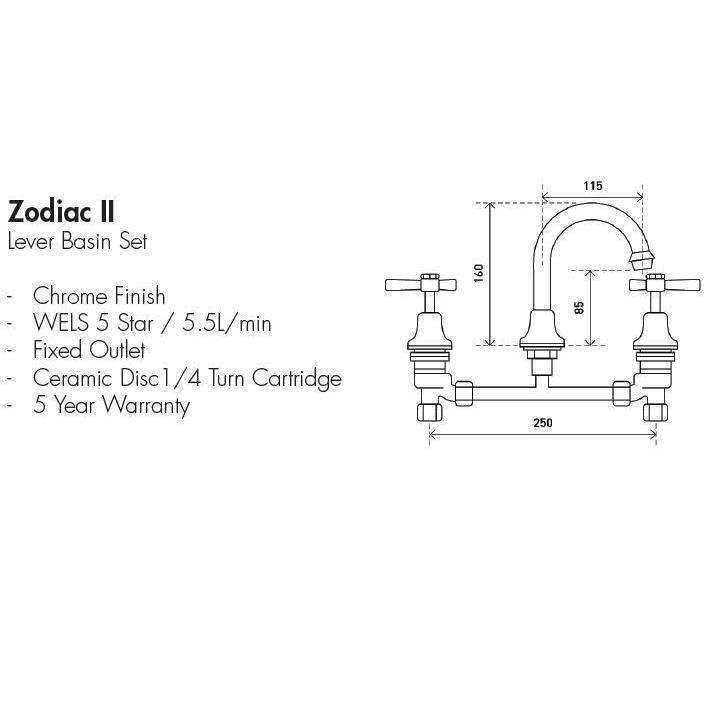 Aspire Zodiac Ii - Chrome Lever Basin Set **Cl2000** - Image 5