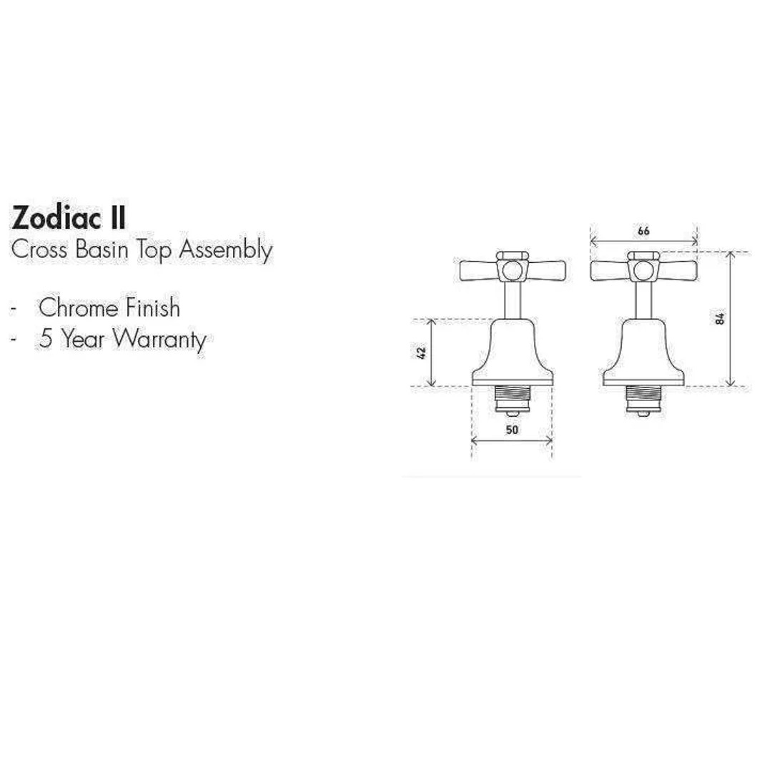 Aspire Zodiac Ii - Chrome Basin Top Ass Tap Set **Tp1017** - Image 4
