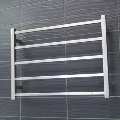 Radiant 5 Bar Sq Heated Rail  750 X 550 Polished S/S  Left Hand - Image 5