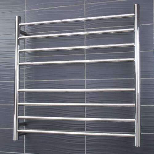 Radiant 8 Bar Round Heated Rail  750X750 Polished S/S  Left Hand - Image 3