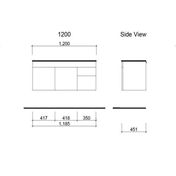 Timberline Indiana 900 Wall Hung Vanity With Alpha Top - Image 4