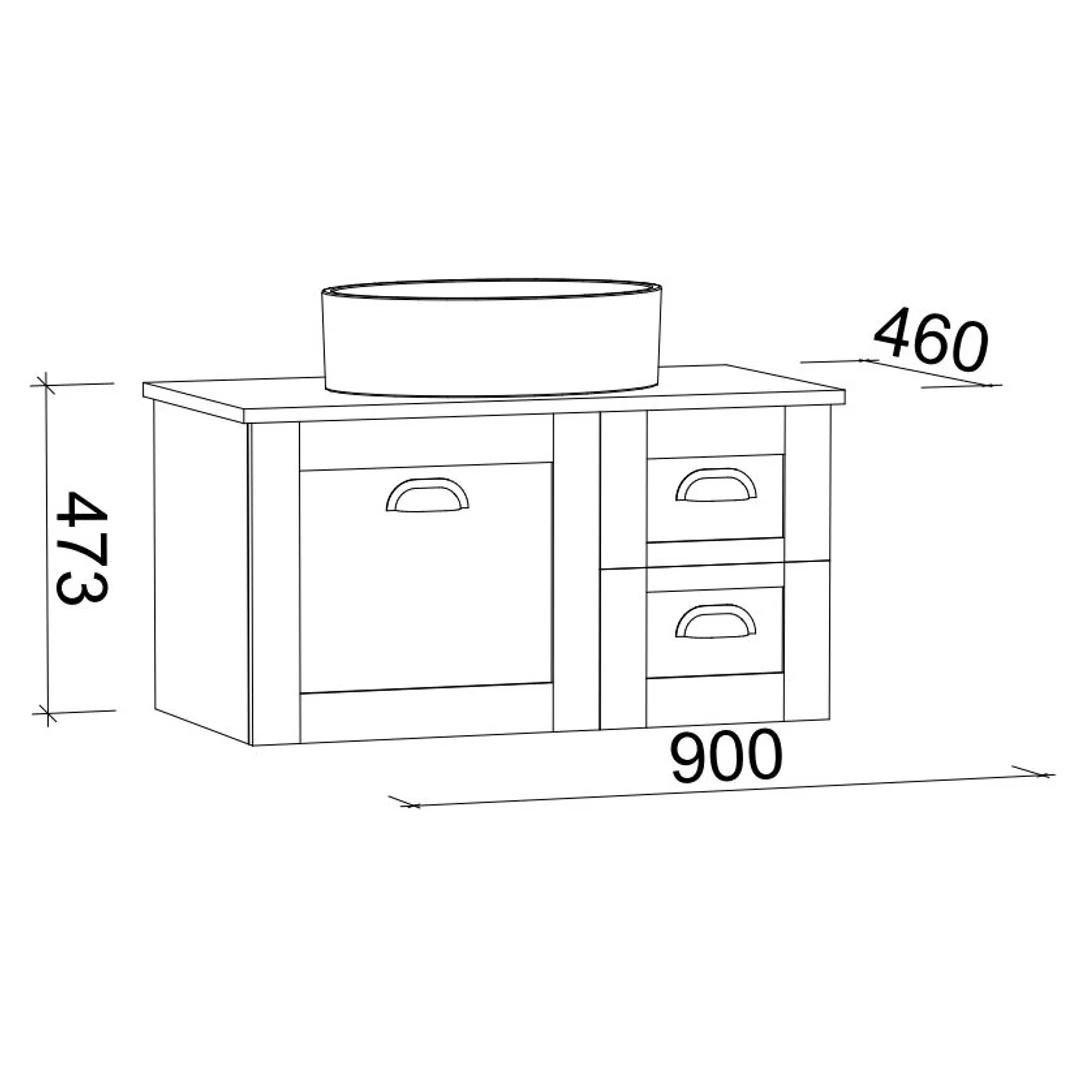 Timberline Victoria 900mm Vanity Silksurface Top A Or U/Countr Basin Whung - Image 4