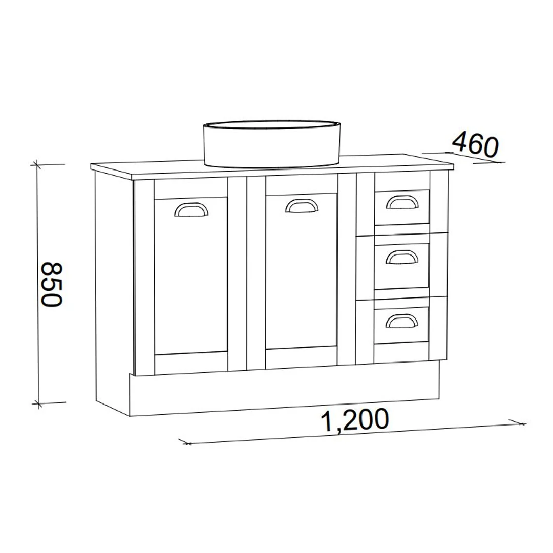 Timberline Victoria F/Stand 1200 Vanity Inc Alpha Top - Image 3