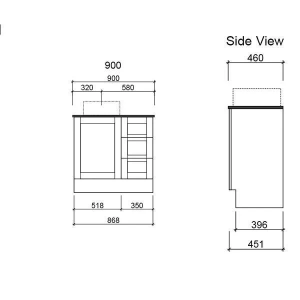 Timberline Victoria F/Stand 1200 Vanity Inc Alpha Top - Image 5